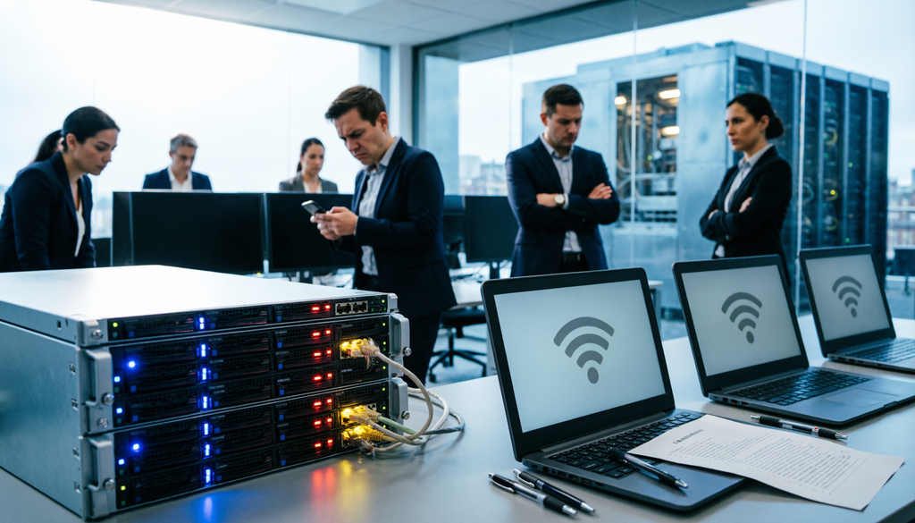 Cloud computing service outage affecting connected business systems and applications