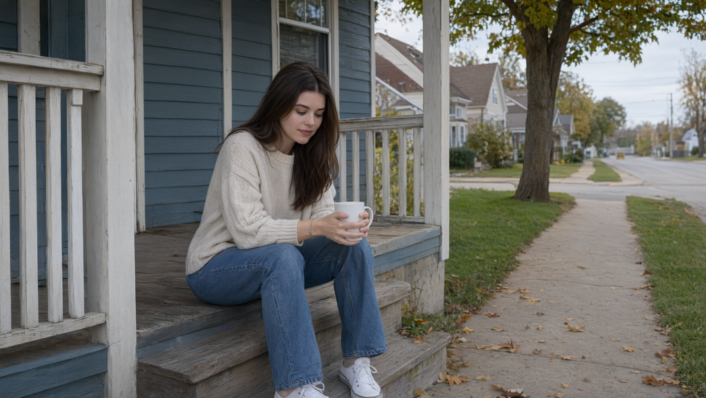 Editorial representation of Lana Rhoades' early life in the Chicago area