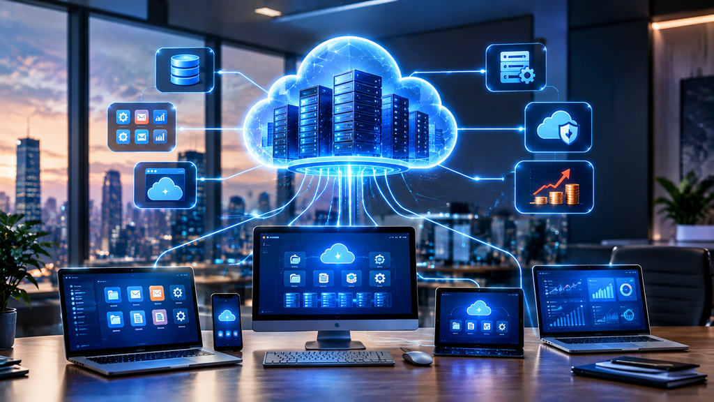 Business systems depending on a centralized cloud provider for infrastructure and services
