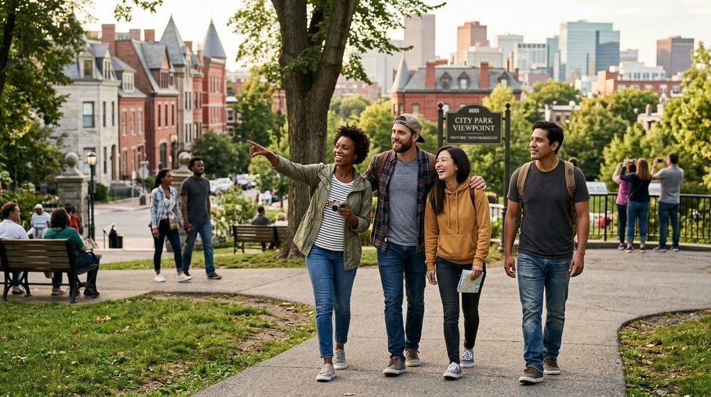 American travelers enjoying free and low-cost outdoor activities